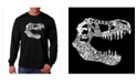 LA Pop Art Men's Word Art Long Sleeve T-Shirt- T-Rex Skull